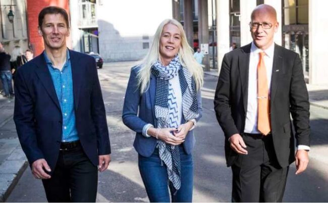 Inge Erlend Næsset i Norgsegruppen (t.v.), Mette Fossum Beyer i Rema 1000 og Geir Inge Stokke i Coop Norge