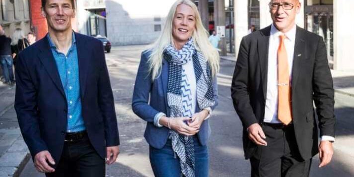 Matvarekjedene ut mot importert gen-mais Inge Erlend Næsset i Norgsegruppen (t.v.), Mette Fossum Beyer i Rema 1000 og Geir Inge Stokke i Coop Norge